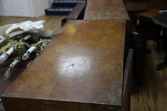 A Victorian brass bound oak military chest, W.3ft 3.5in